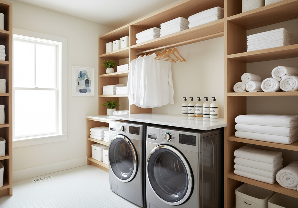 Organised laundry room